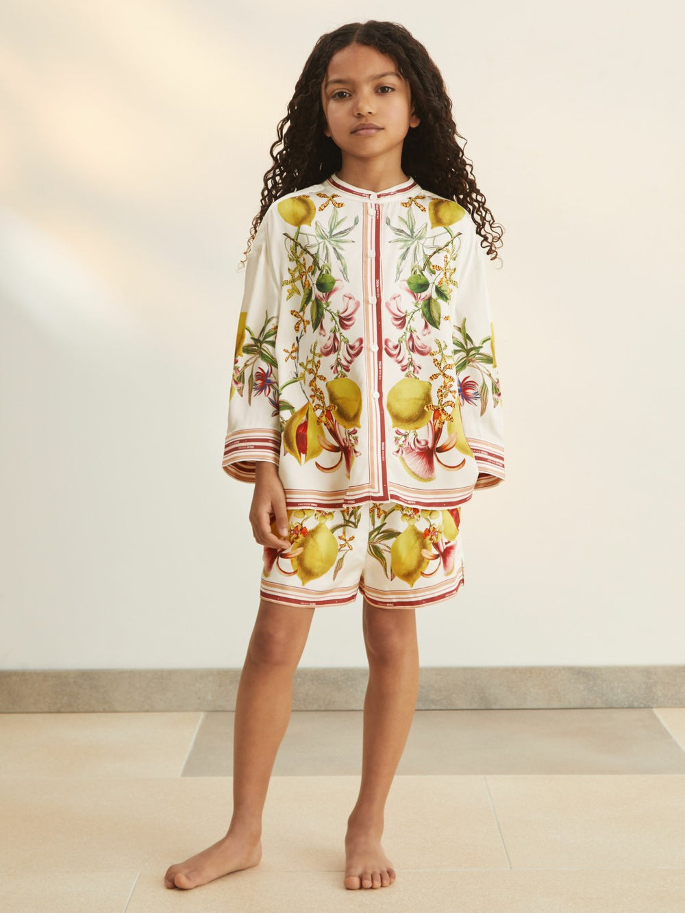 4-9 yrs  | NYBG Satin Floral-Print Shirt Ivory | Children