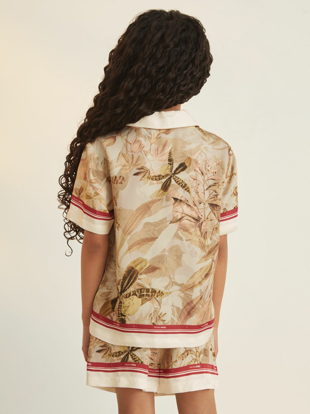 4-9 yrs  | NYBG Satin Floral-Print Shirt Khaki | Children