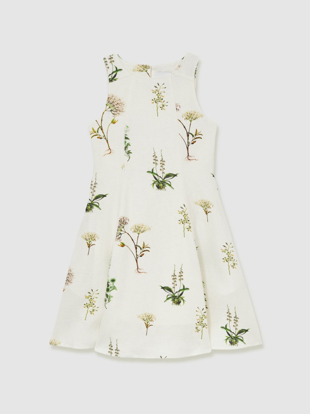 4-9 yrs  | NYBG Linen Floral Flared Dress Ivory | Children