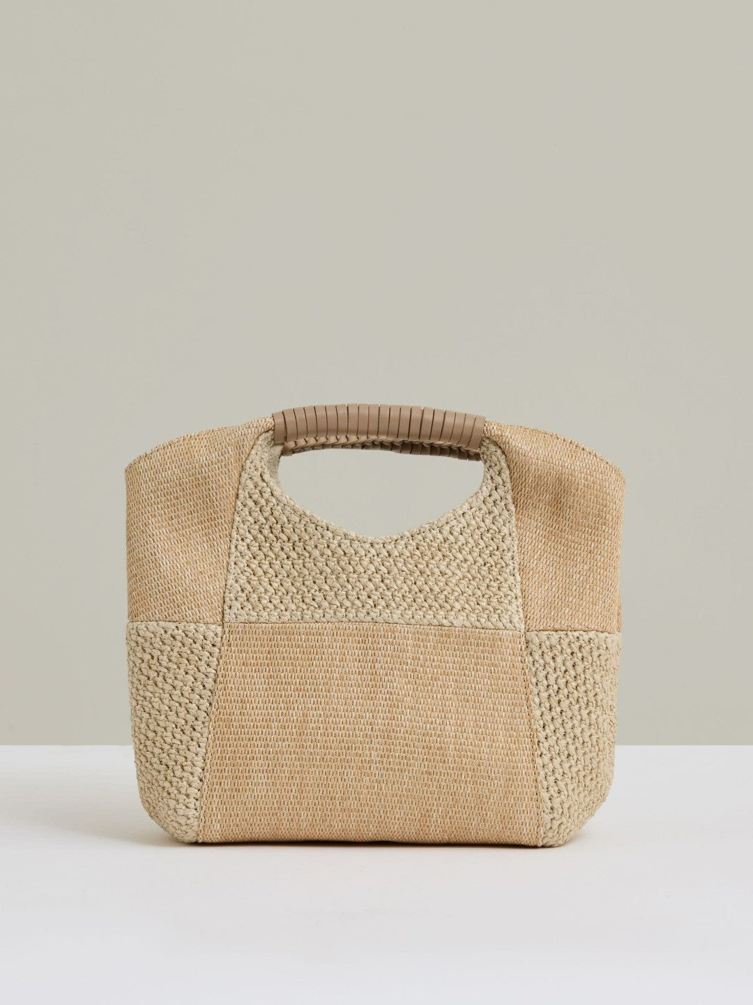 Raffia Patchwork Clutch Bag Natural | Womens