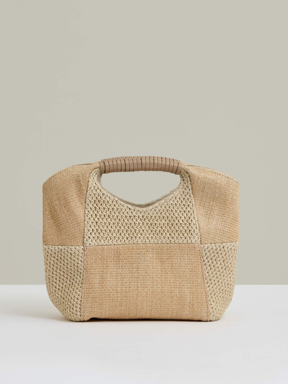 Raffia Patchwork Clutch Bag Natural | Womens
