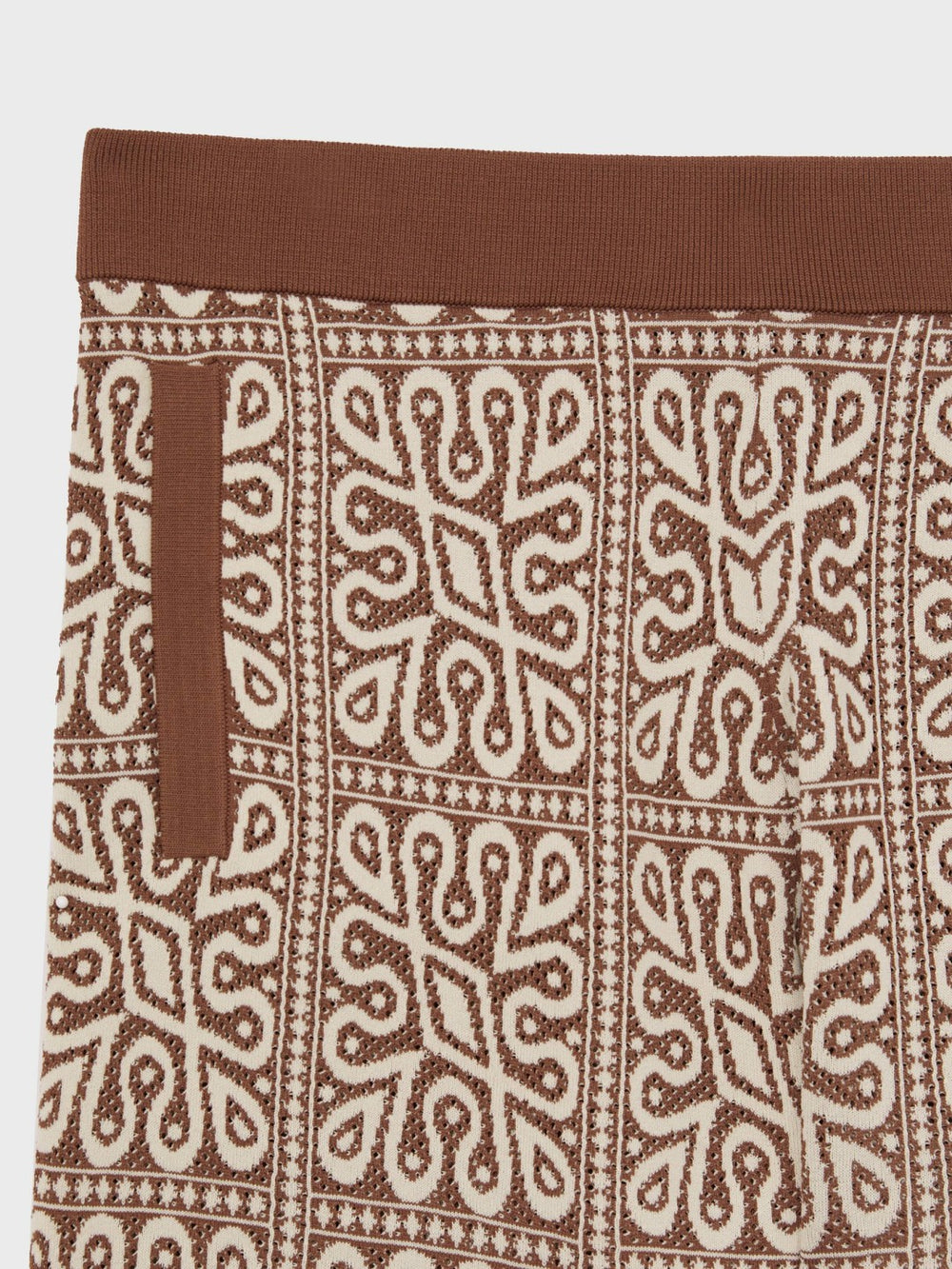 Tile Pattern Knit Shorts Brown/White | Mens