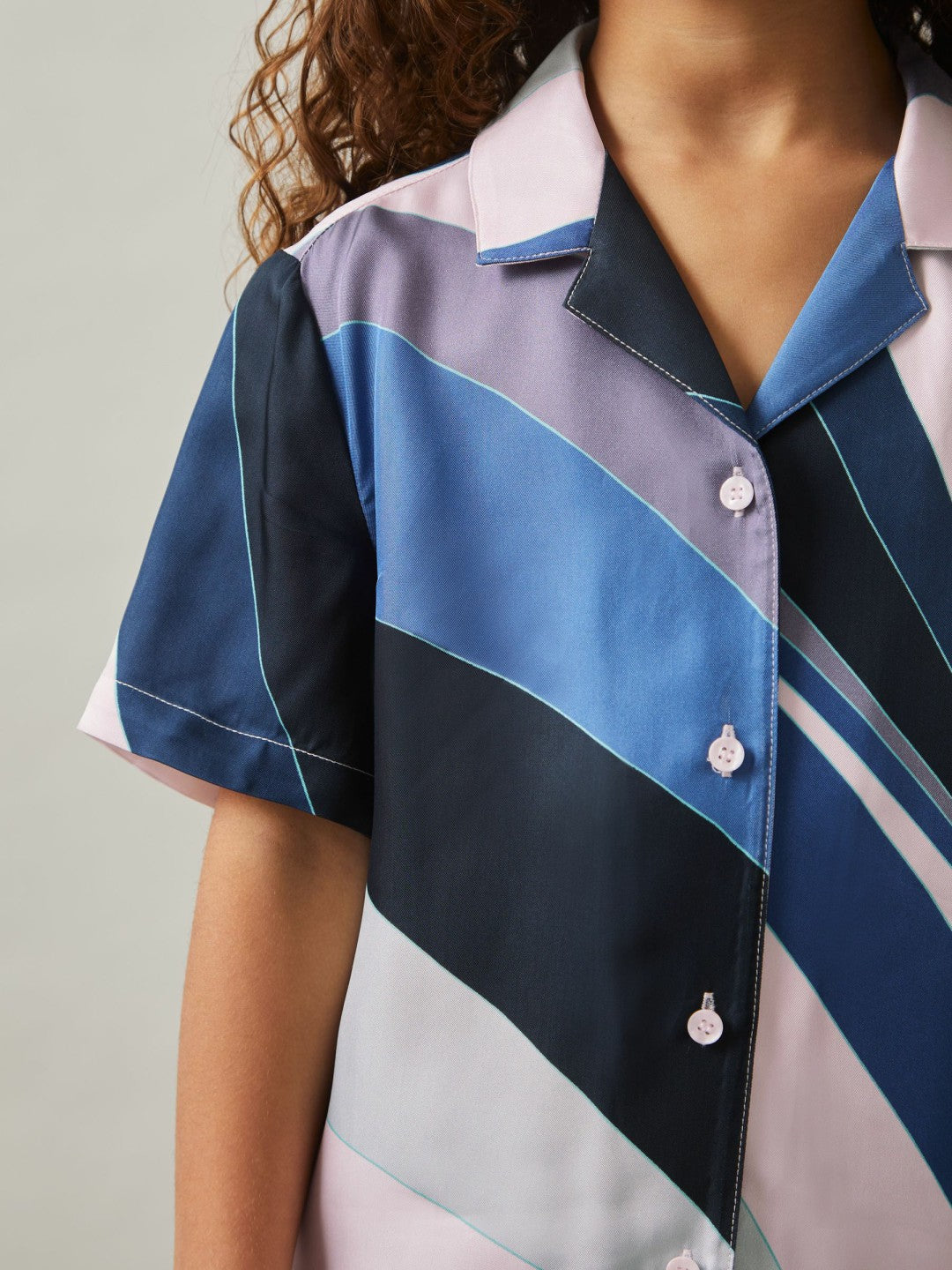 9-13 yrs Printed Cuban Collar Shirt Blue Print | Children