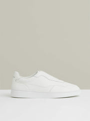 Leather Elasticated-Lace Trainers White | Mens