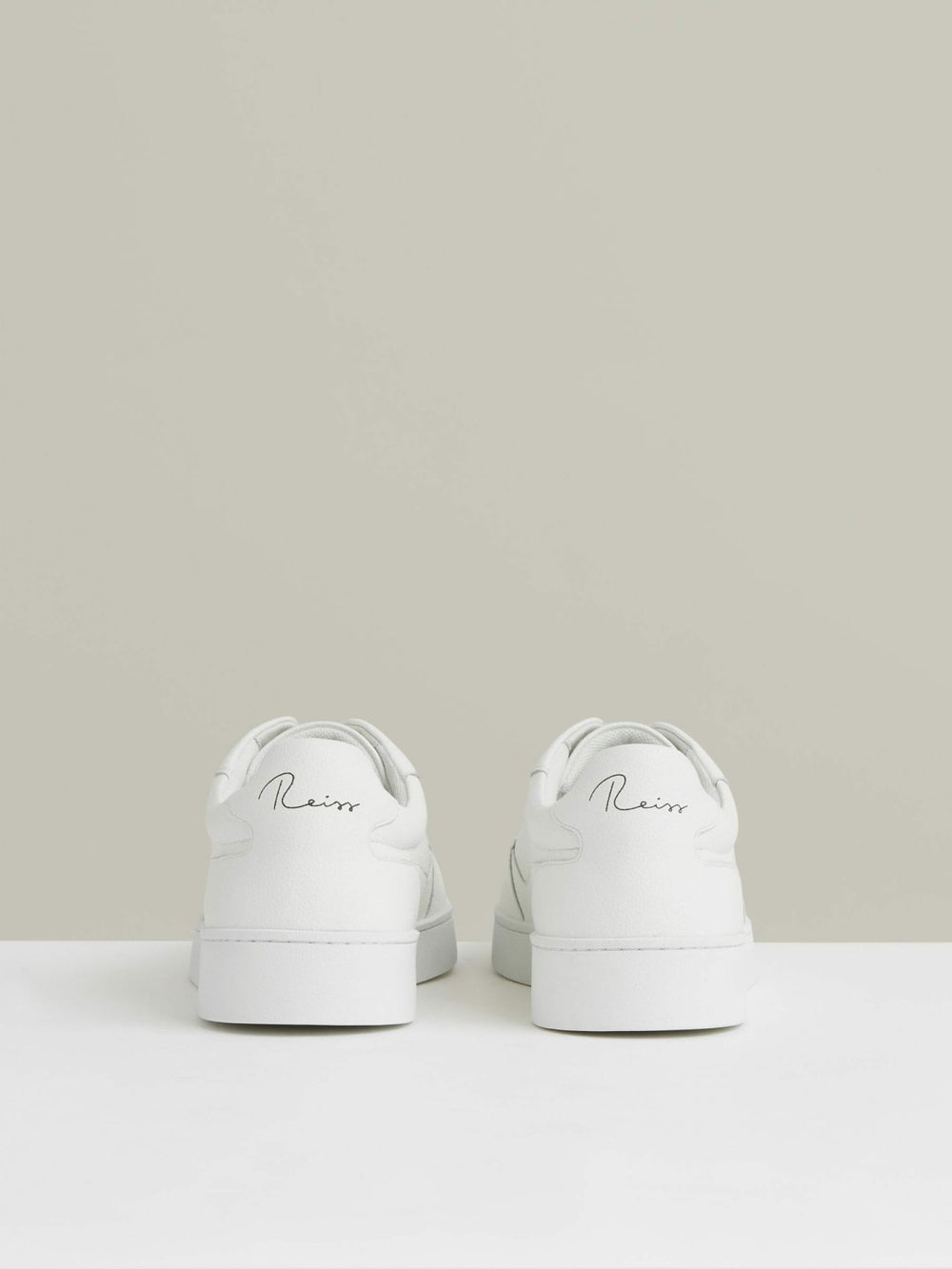 Leather Elasticated-Lace Trainers White | Mens