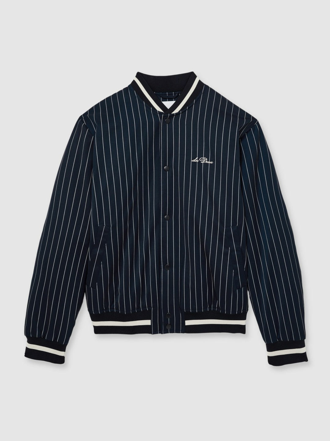 Les Deux Technical Varsity Jacket Navy Stripe | Mens