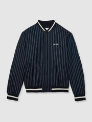 Les Deux Technical Varsity Jacket Navy Stripe | Mens
