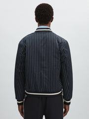 Les Deux Technical Varsity Jacket Navy Stripe | Mens