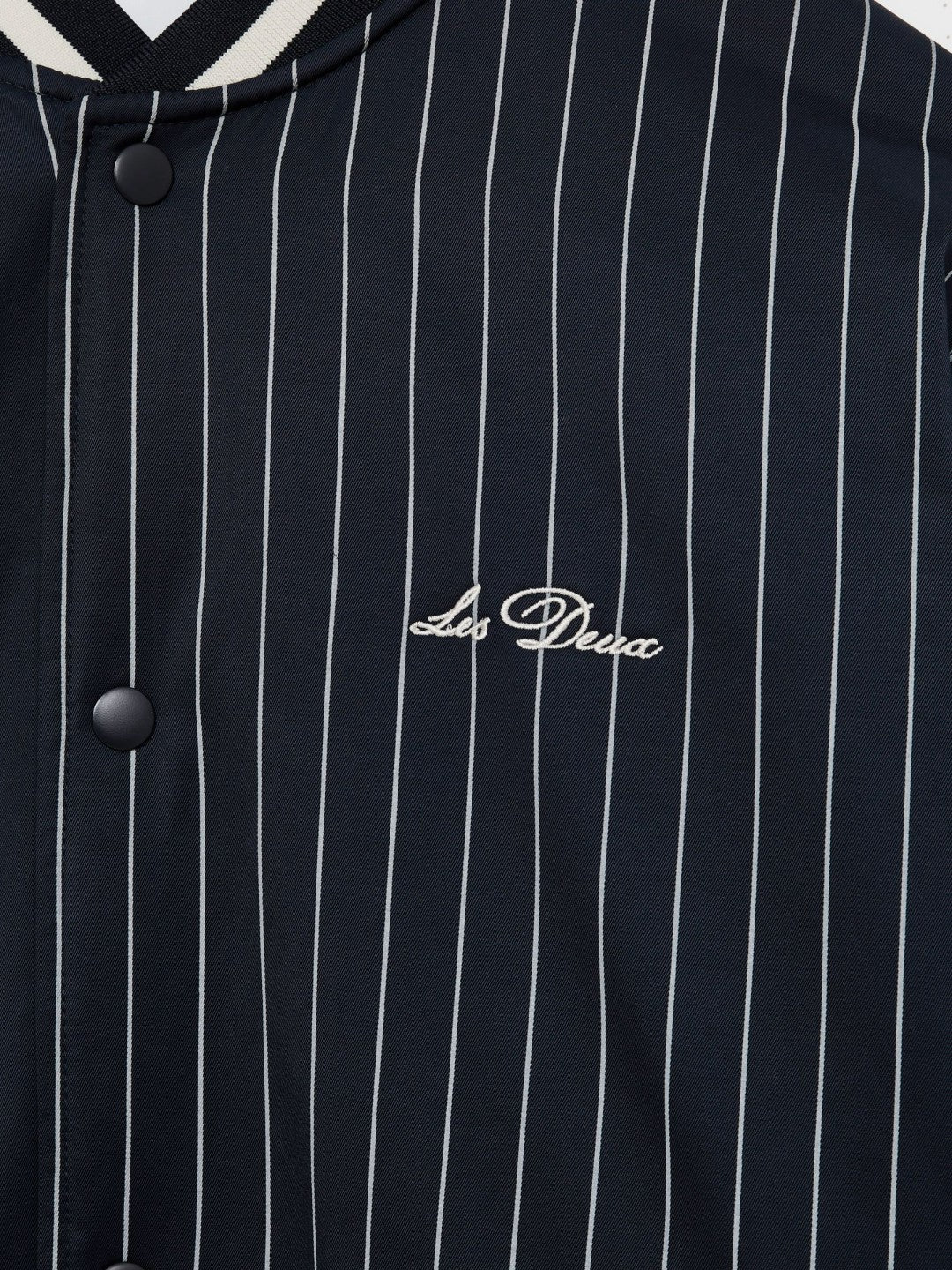 Les Deux Technical Varsity Jacket Navy Stripe | Mens