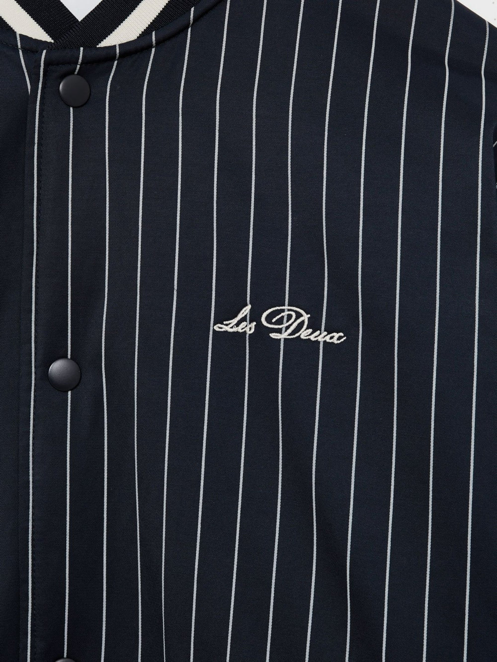 Les Deux Technical Varsity Jacket Navy Stripe | Mens
