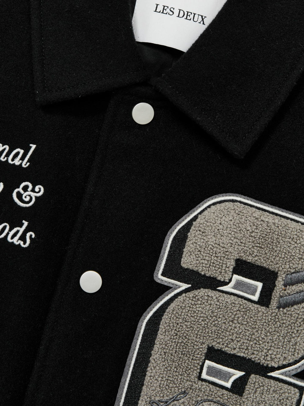 Les Deux Wool-Blend Varsity Jacket Black | Mens