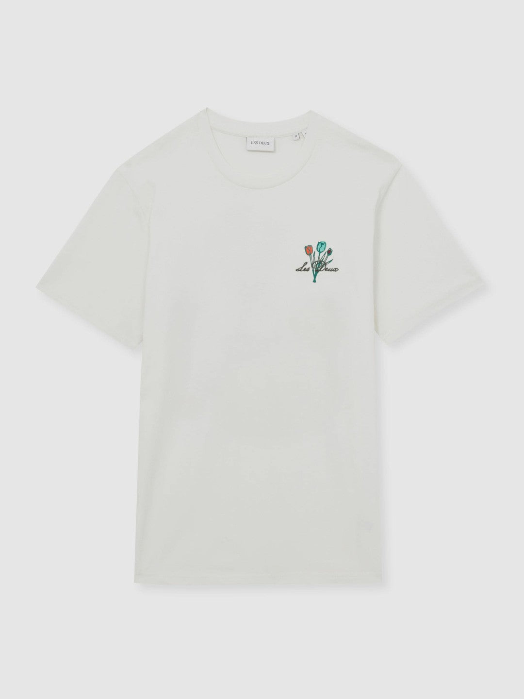 Les Deux 100% Cotton Café Print T-Shirt Ivory Print | Mens