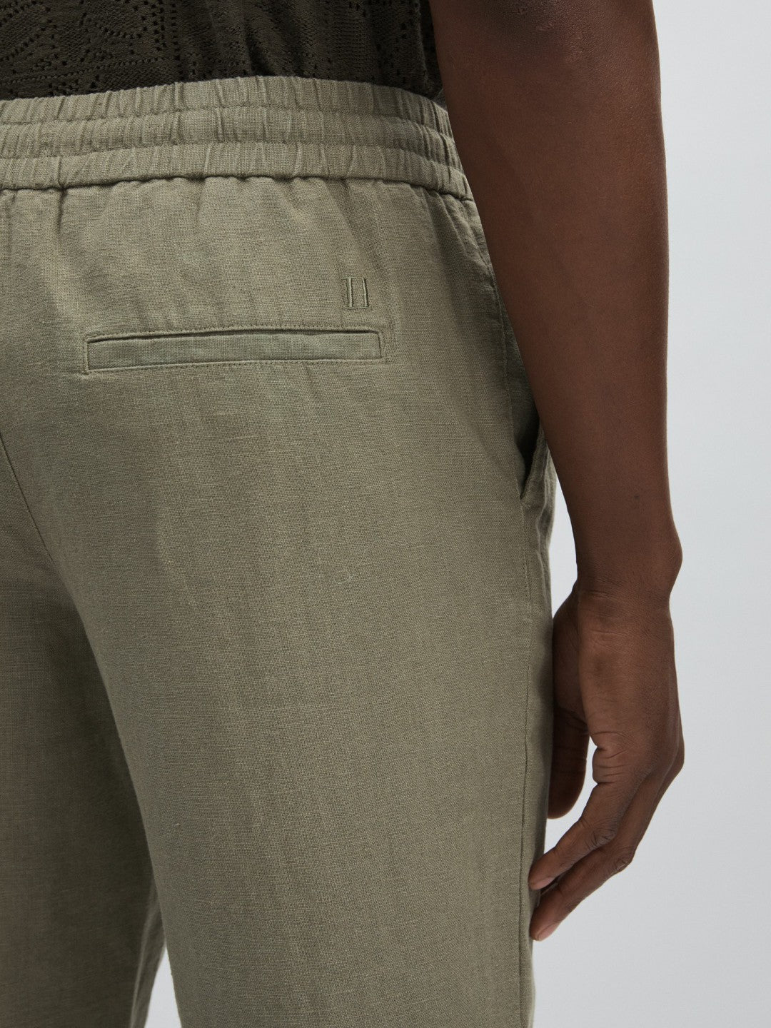 Les Deux Drawstring Trousers Green/Ivory | Mens