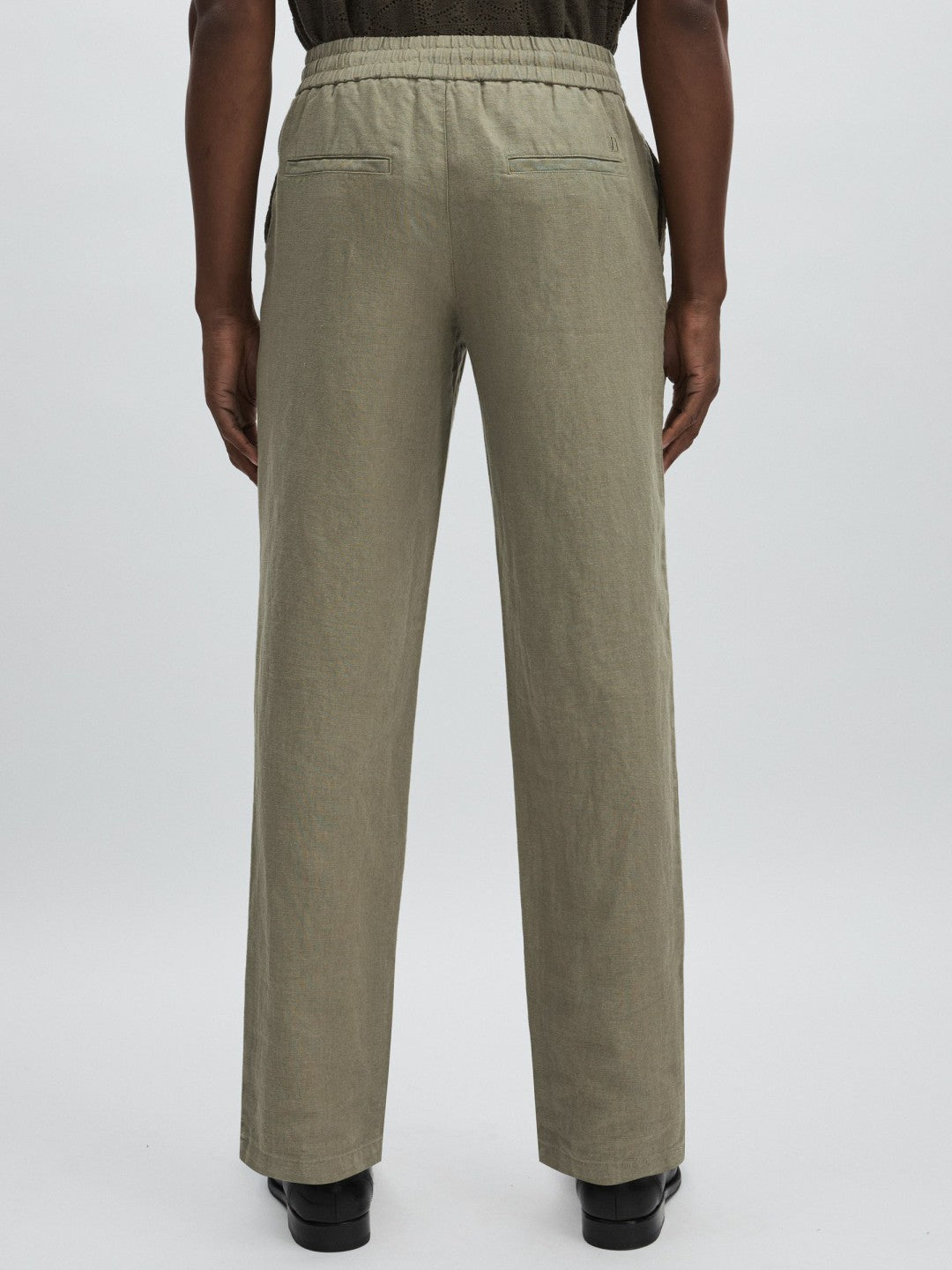 Les Deux Drawstring Trousers Green/Ivory | Mens