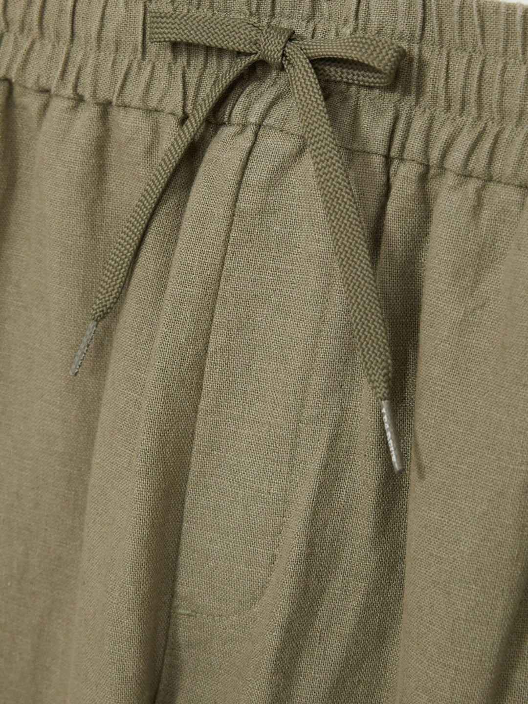 Les Deux Drawstring Trousers Green/Ivory | Mens