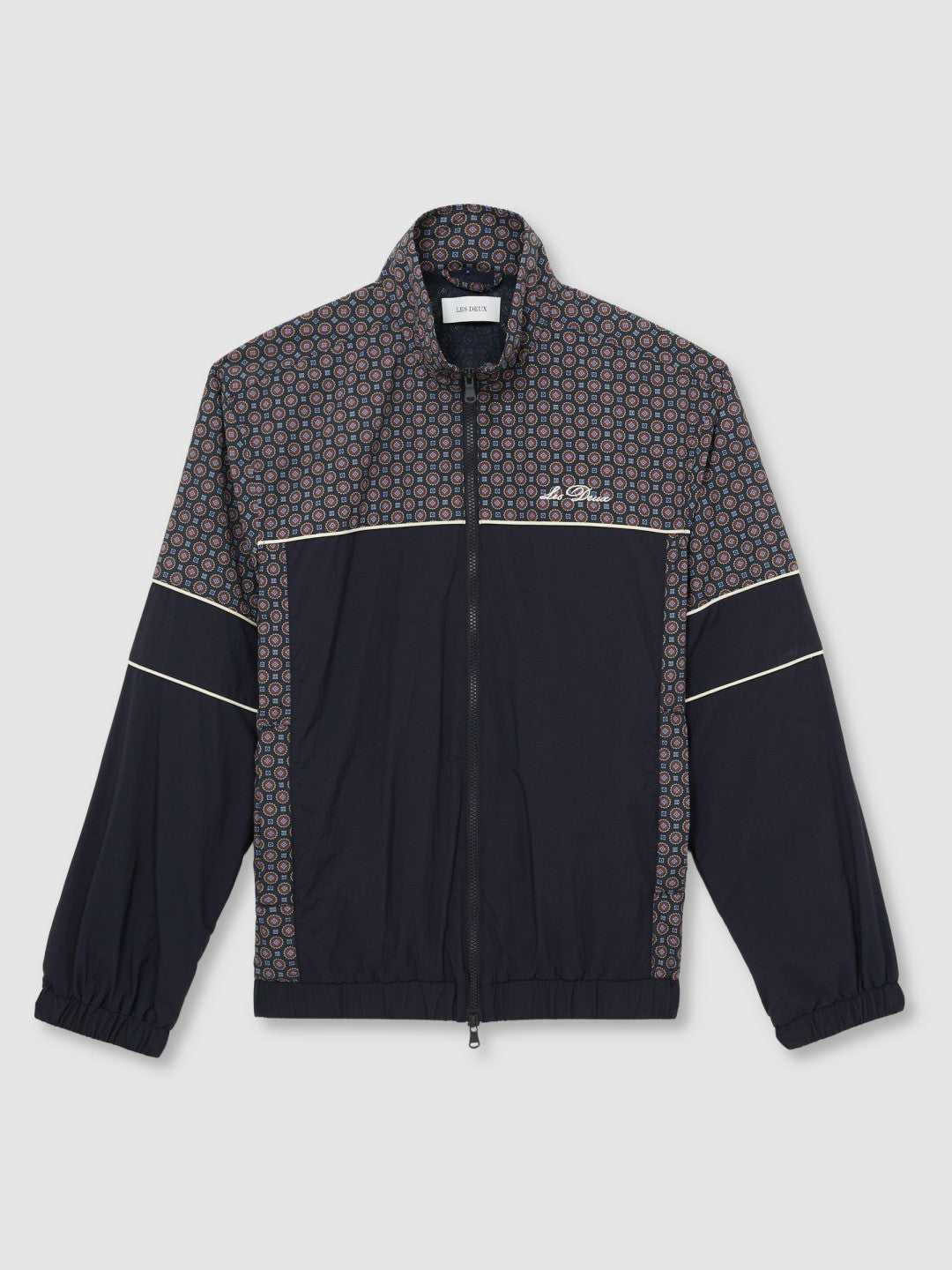 Les Deux Printed Track Jacket Dark Navy | Mens