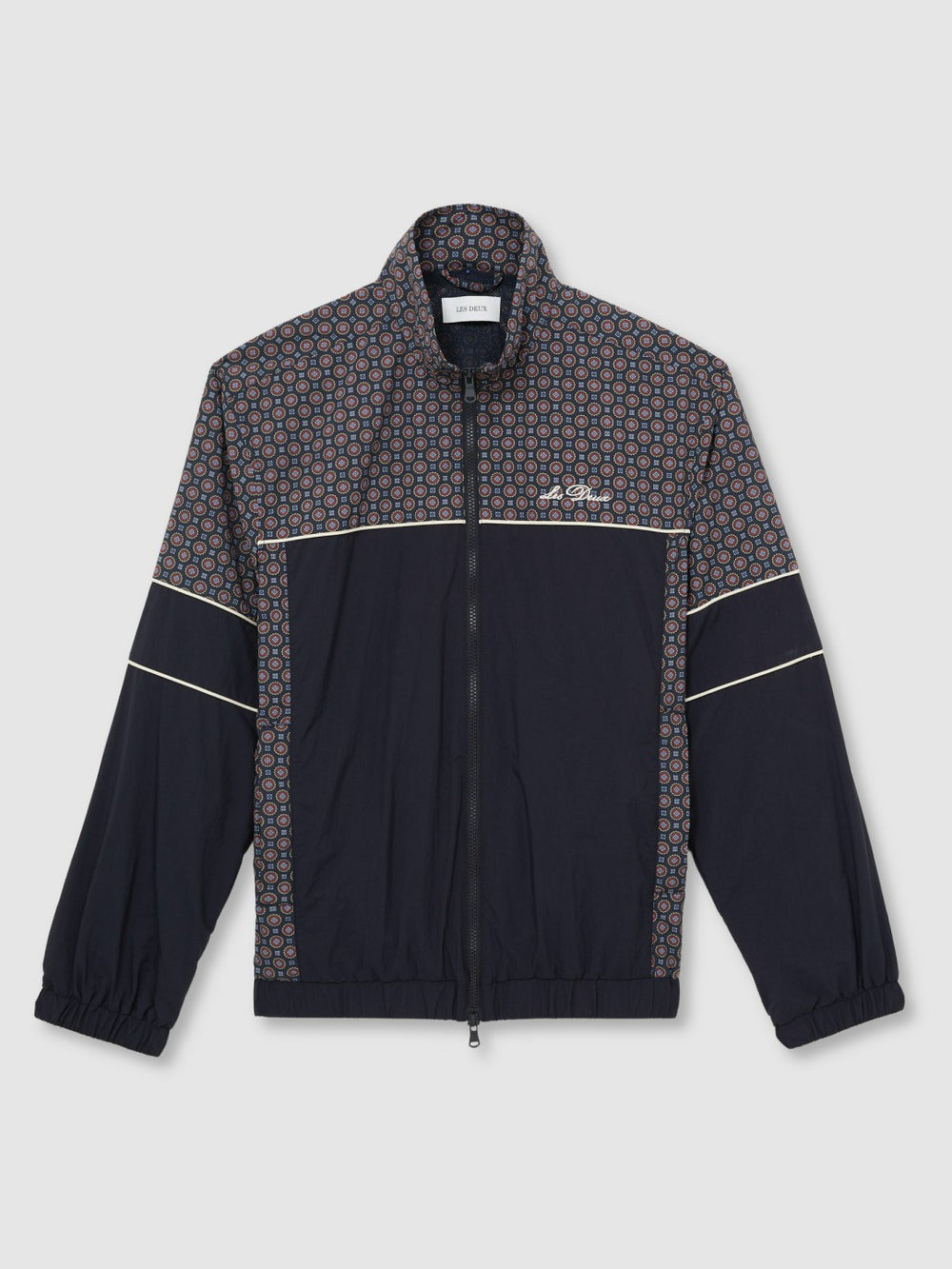 Les Deux Printed Track Jacket Dark Navy | Mens