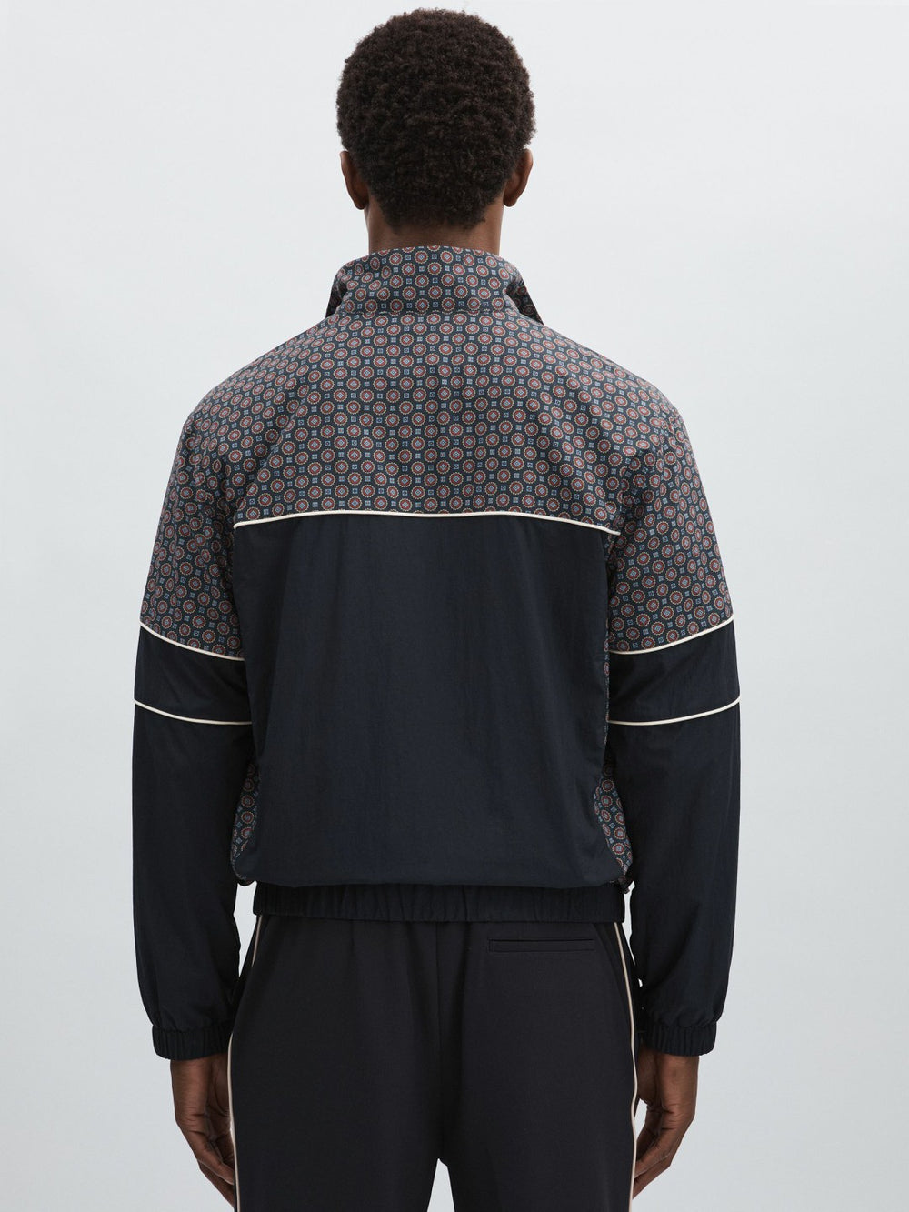 Les Deux Printed Track Jacket Dark Navy | Mens