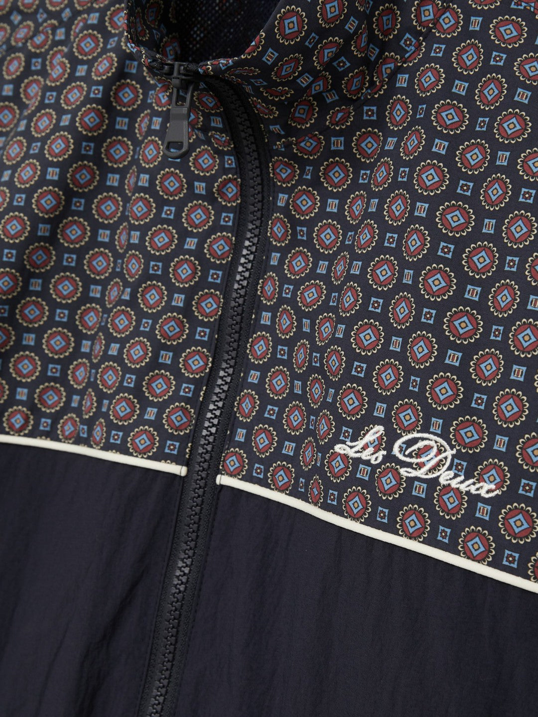 Les Deux Printed Track Jacket Dark Navy | Mens