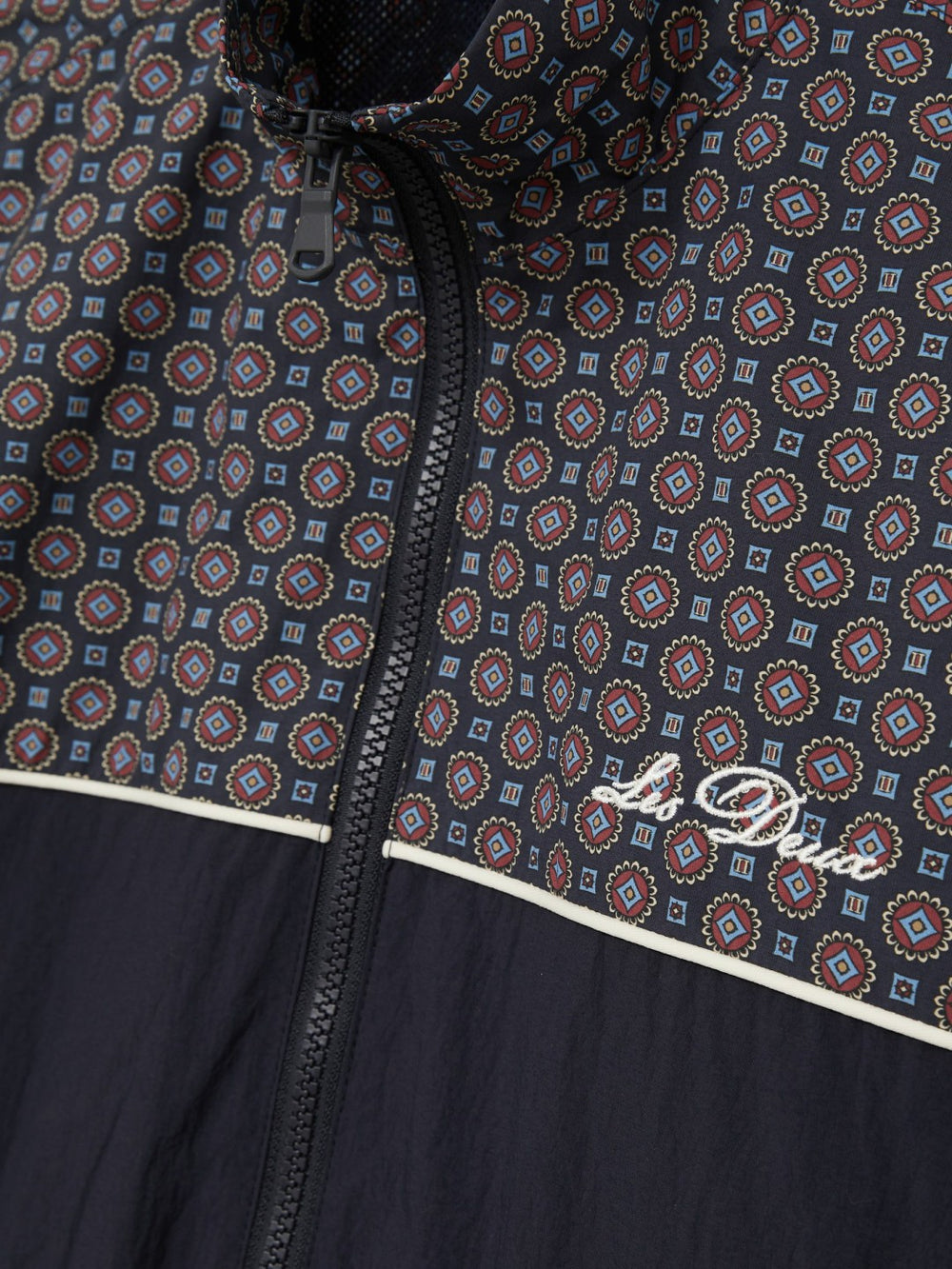 Les Deux Printed Track Jacket Dark Navy | Mens