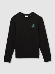 Les Deux Cotton Café Sweatshirt Black Print | Mens