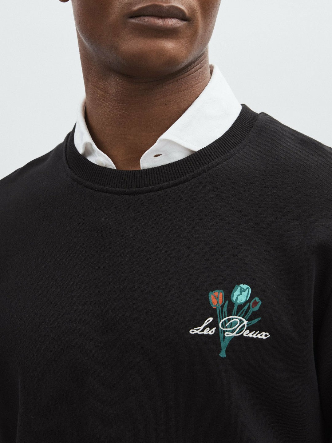 Les Deux Cotton Café Sweatshirt Black Print | Mens