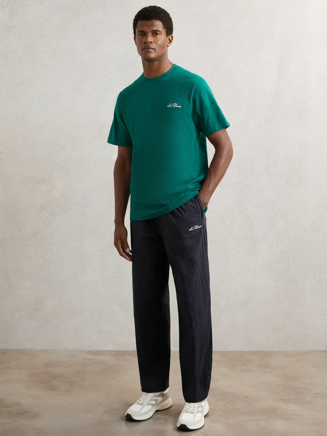 Les Deux Technical Logo Joggers Dark Navy | Mens
