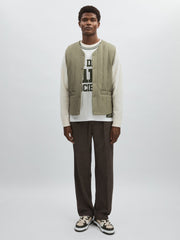 Les Deux Quilted Technical Gilet Green | Mens