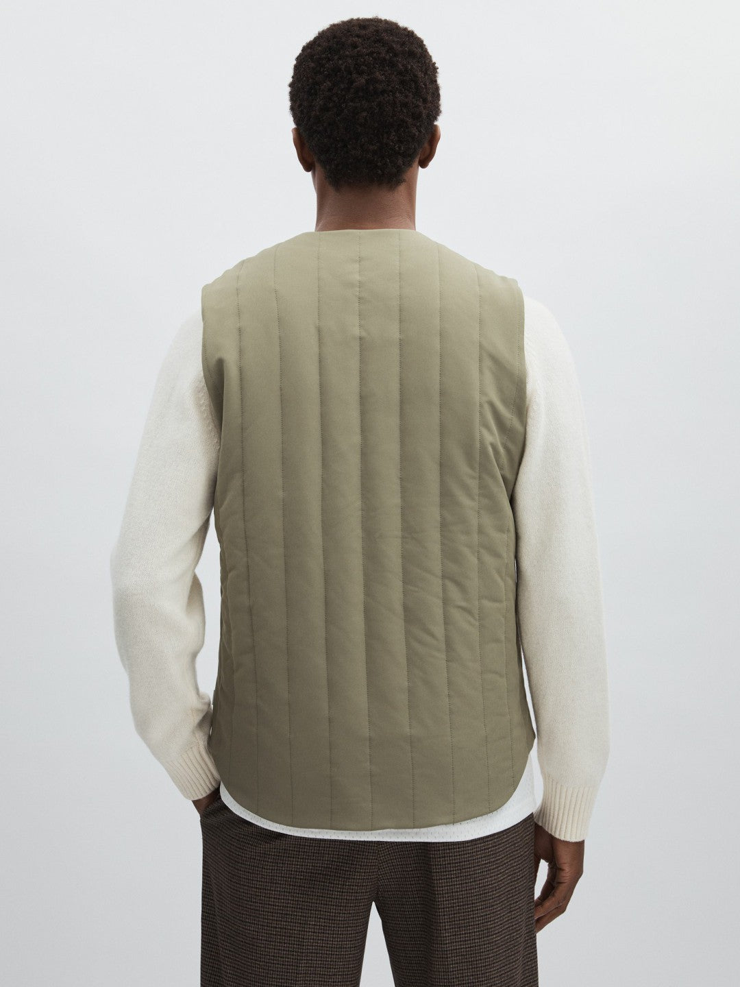 Les Deux Quilted Technical Gilet Green | Mens
