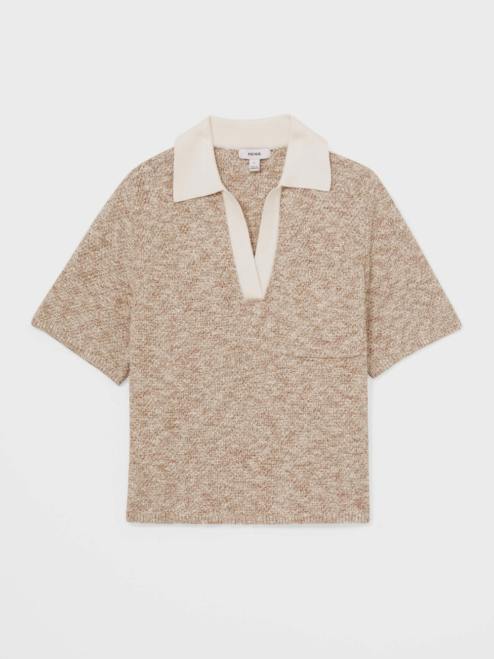 Cotton-Blend Knit Polo Shirt Neutral | Womens