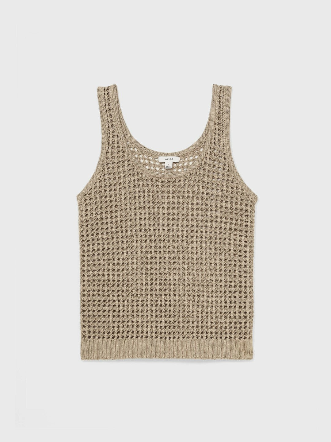 Linen Open Knit Vest Stone | Womens
