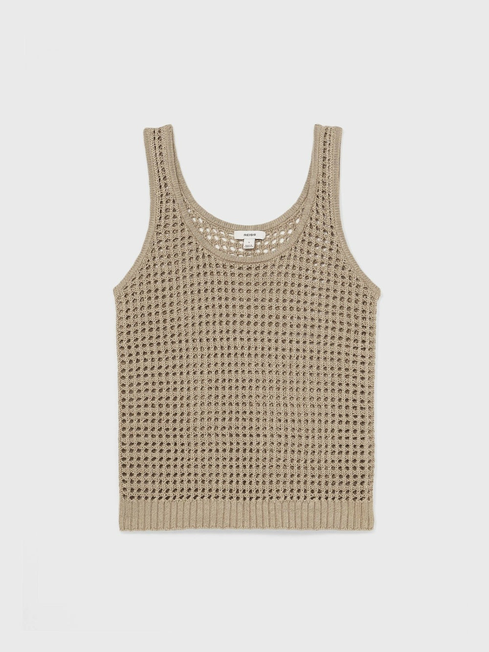 Linen Open Knit Vest Stone | Womens