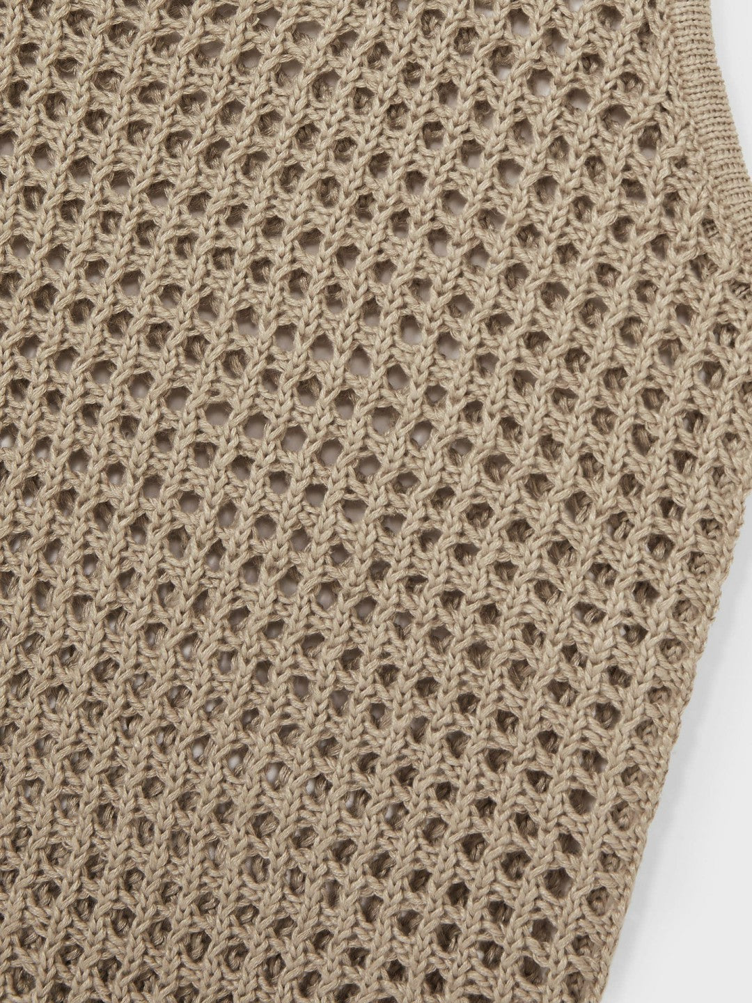 Linen Open Knit Vest Stone | Womens