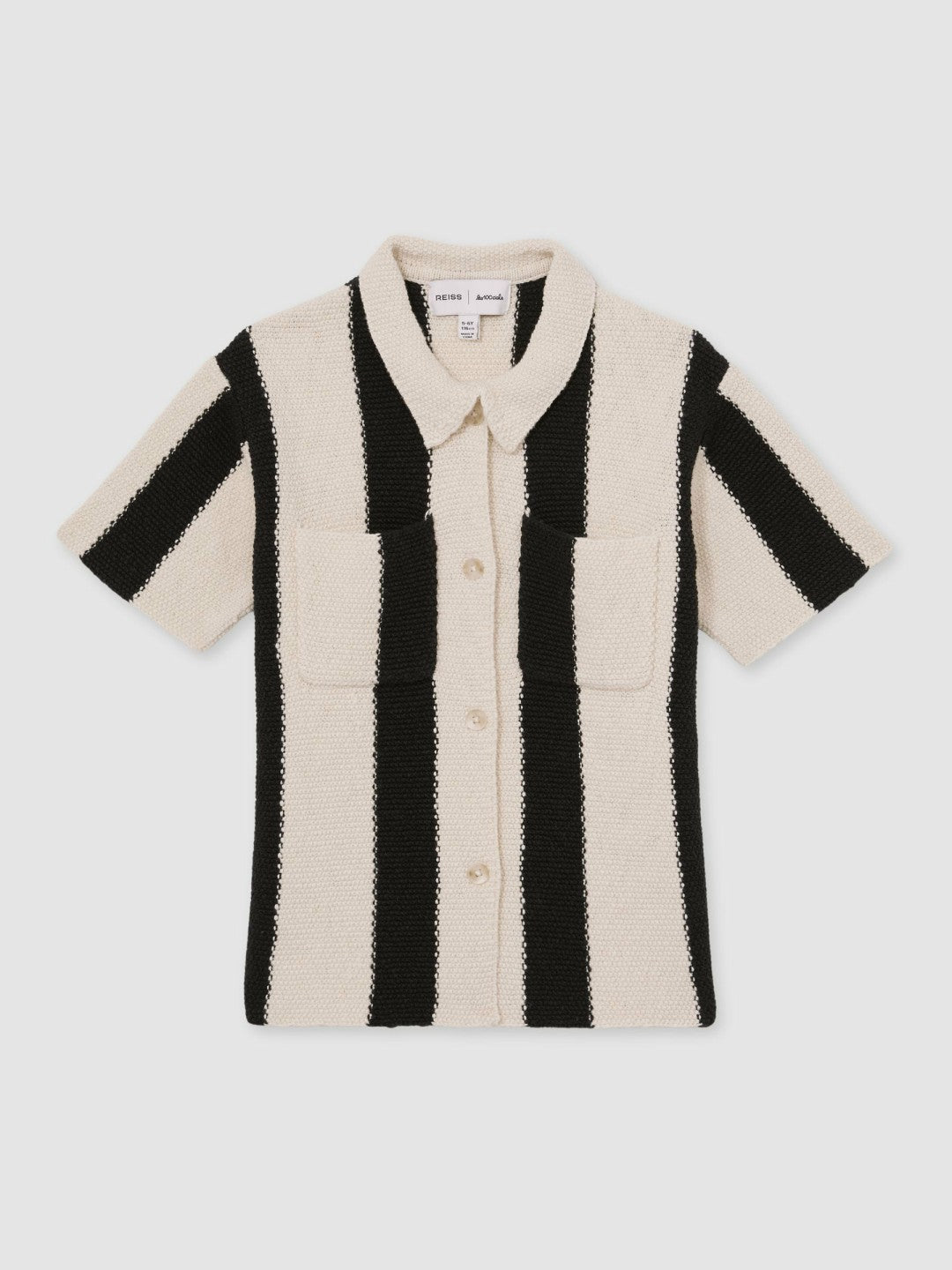 9-13 yrs  | Les 100 Ciels Stripe Knit Shirt Black | Children