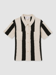 9-13 yrs  | Les 100 Ciels Stripe Knit Shirt Black | Children
