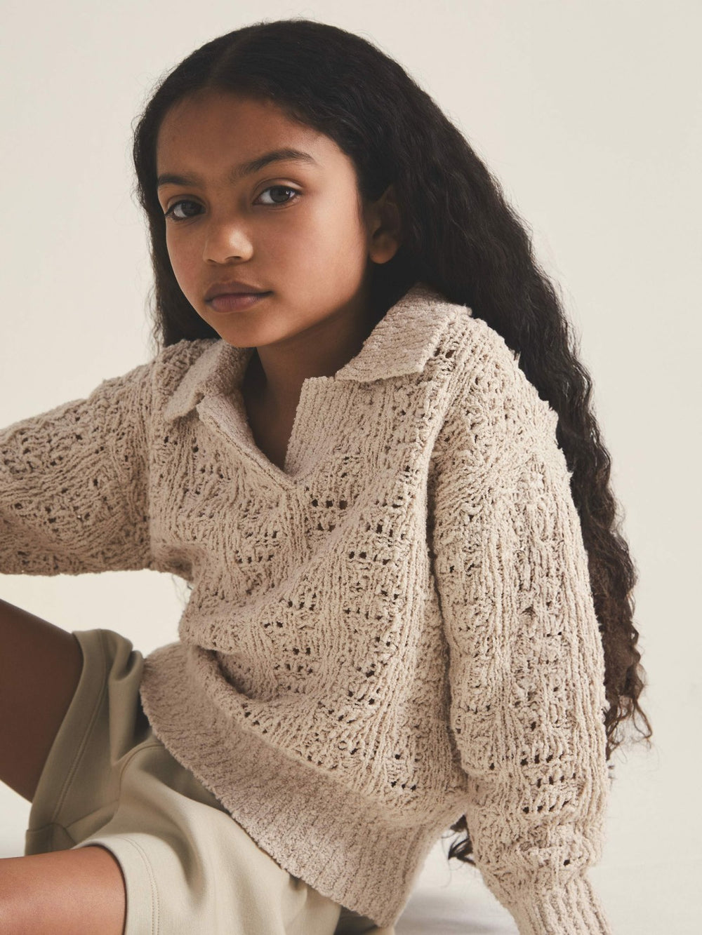 13-14 yrs  | 100 Ciels Bouclé Jumper Neutral | Children
