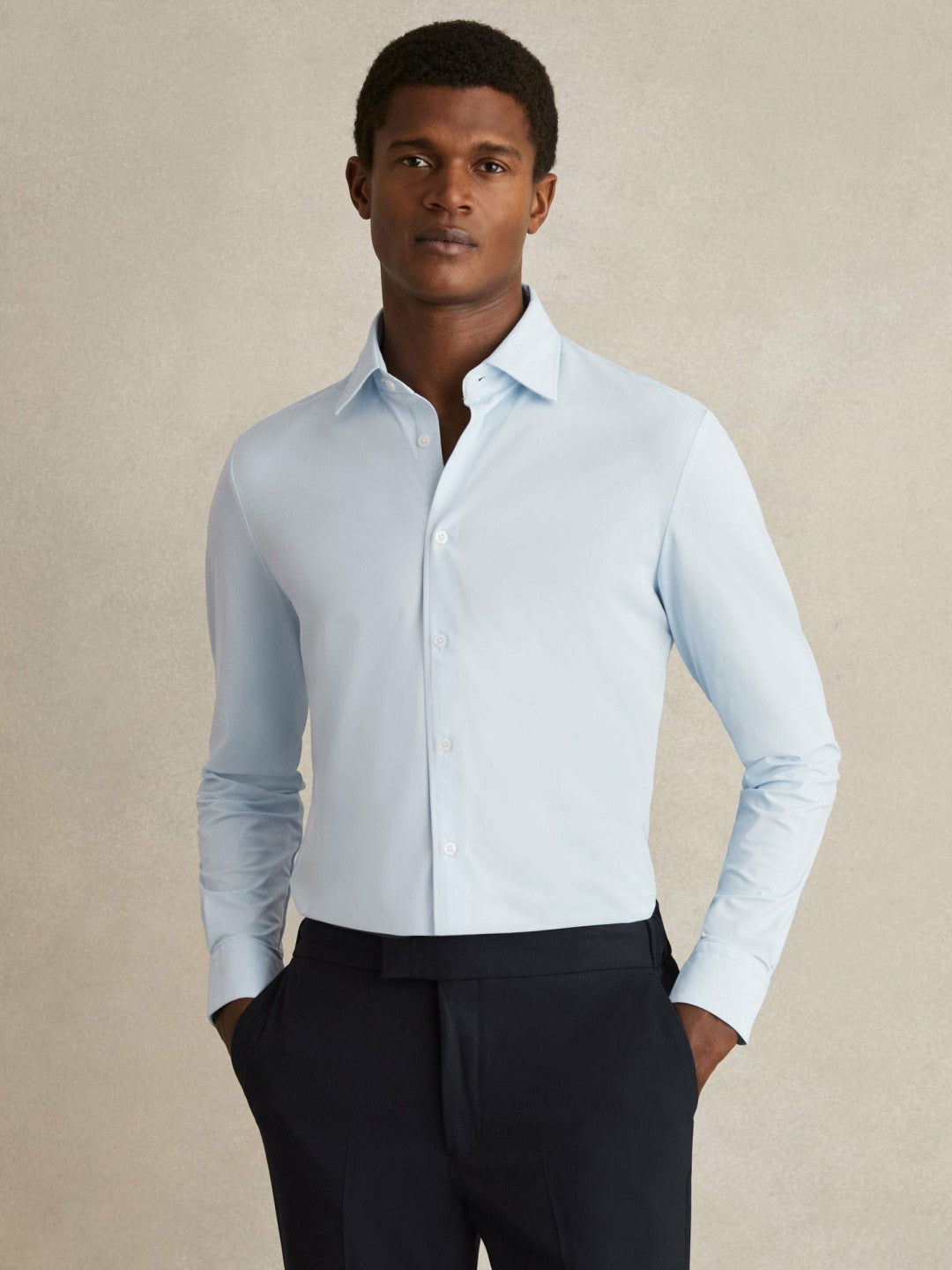 Long-Sleeve Travel Shirt Soft Blue | Mens