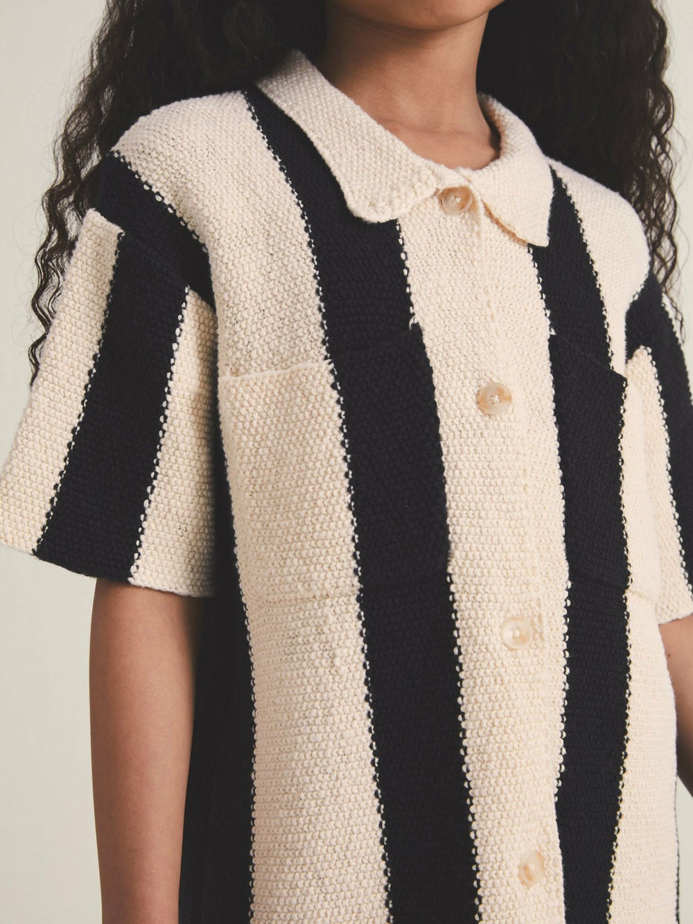 4-9 yrs  | Les 100 Ciels Stripe Knit Shirt Black | Children