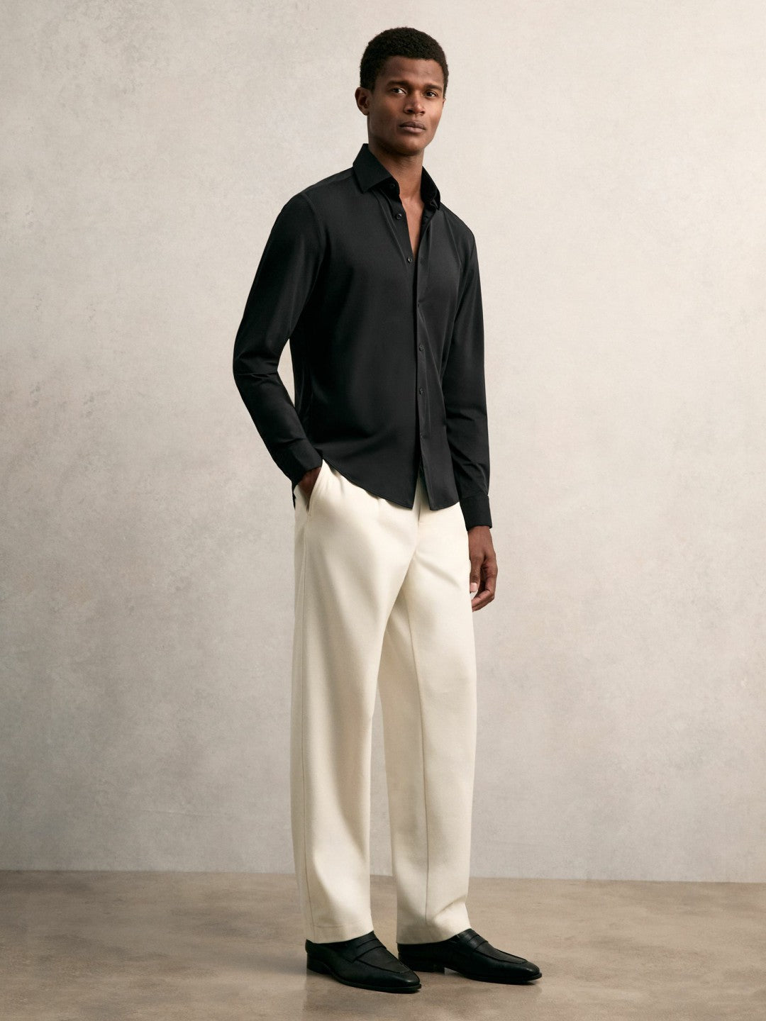 Long-Sleeve Travel Shirt Black | Mens