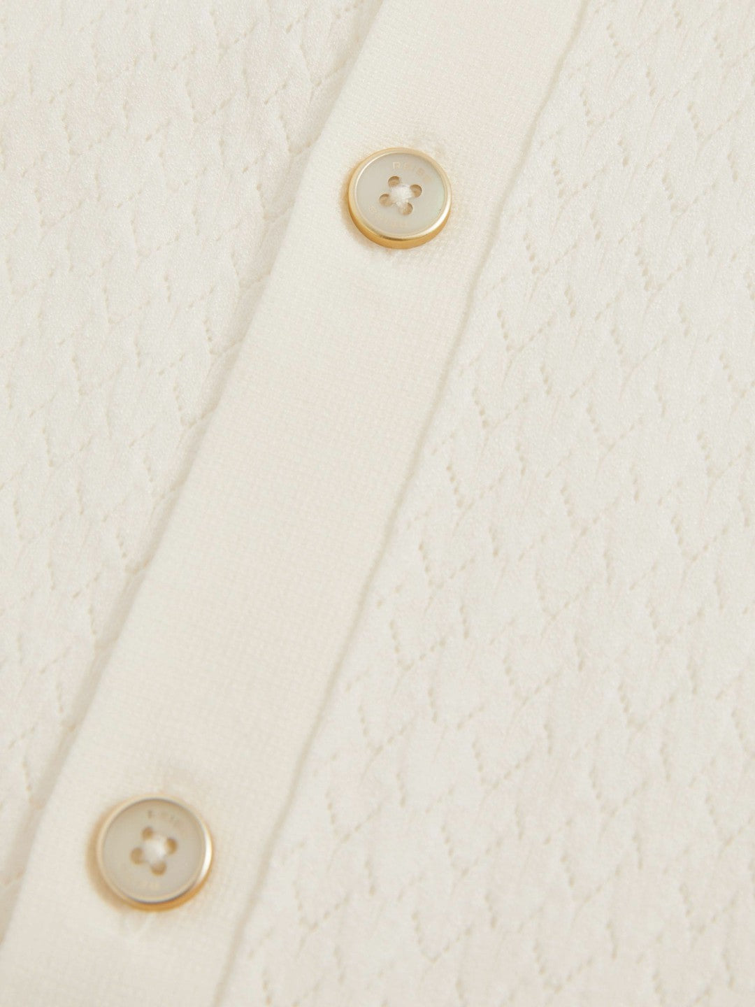 Textured Knit Button-Through Shirt White | Mens