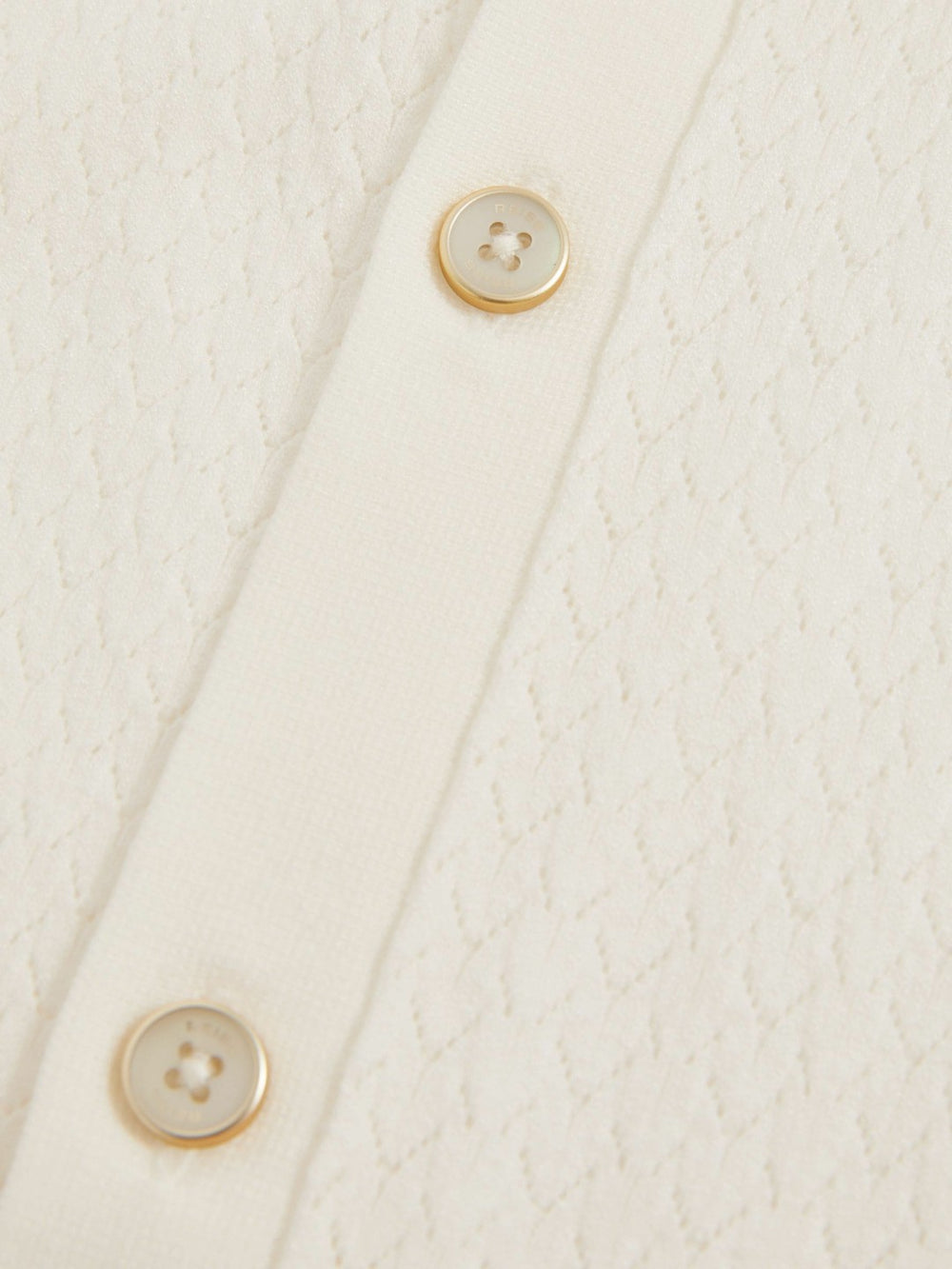 Textured Knit Button-Through Shirt White | Mens