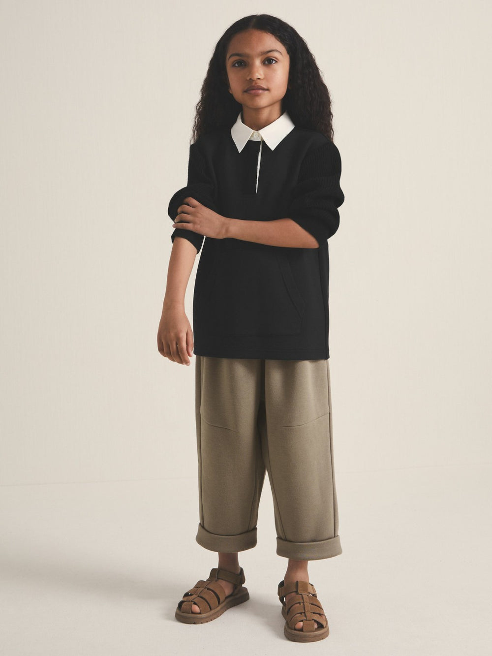 4-9 yrs  | Les 100 Ciels Polo Sweatshirt Black | Children