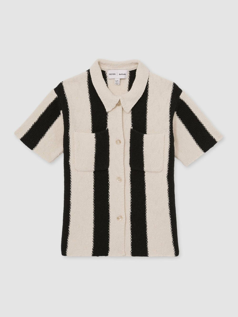 13-14 yrs  | Les 100 Ciels Stripe Knit Shirt Black | Children