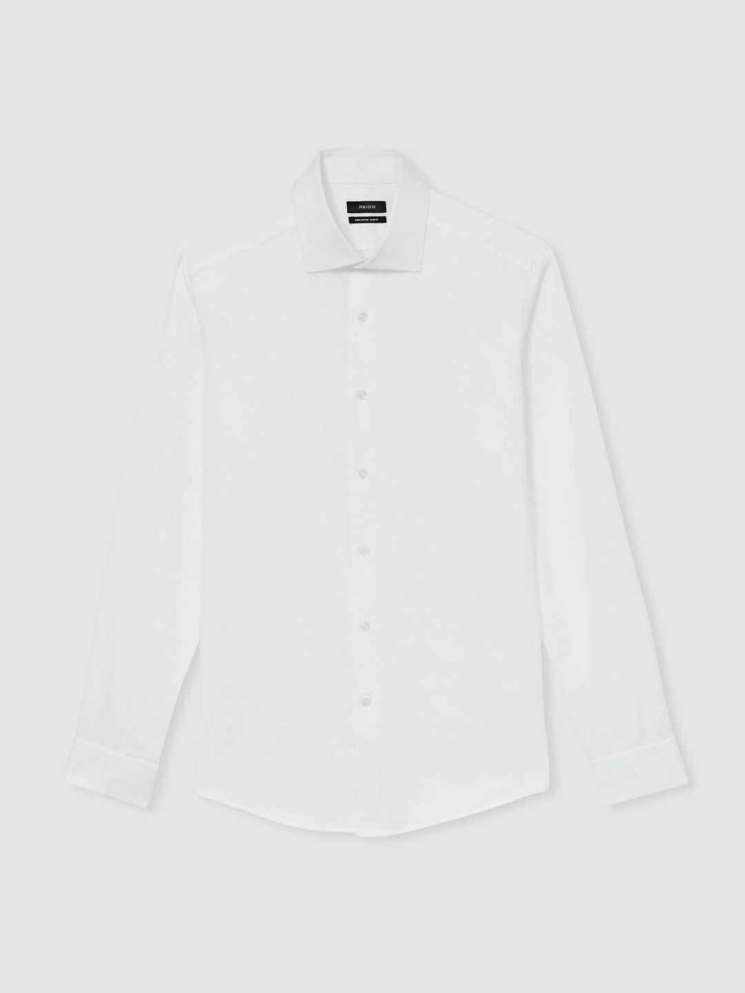 Slim Fit Slim-Fit Cotton-Sateen Shirt White | Mens