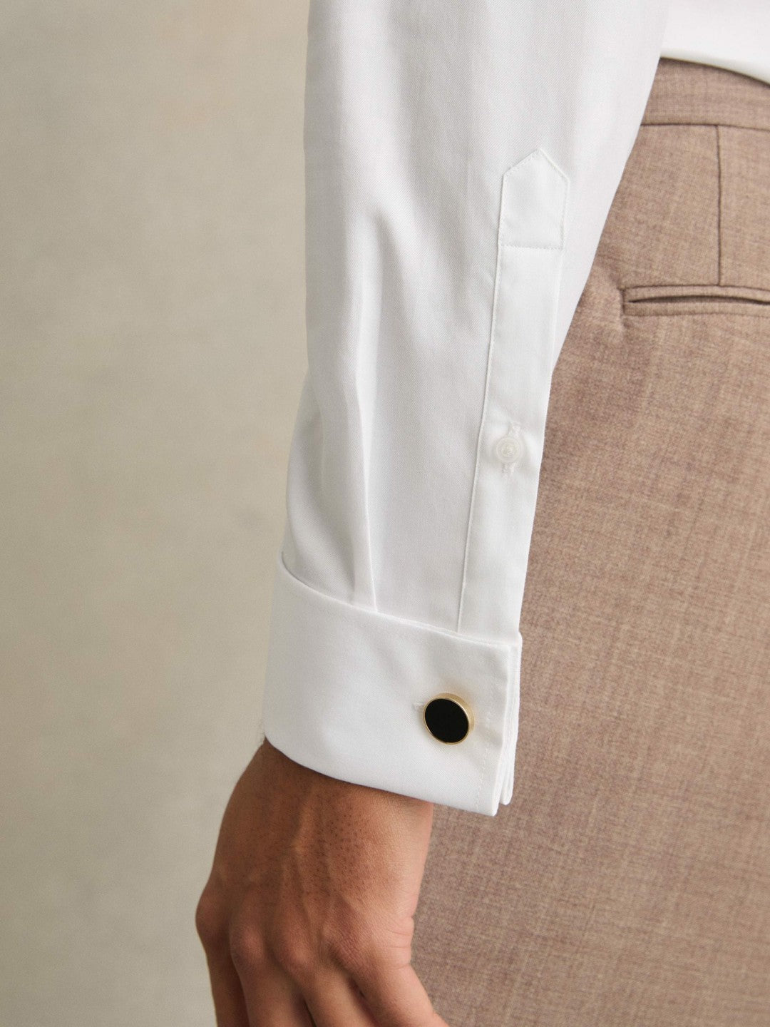 Slim Fit Slim-Fit Cotton-Sateen Shirt White | Mens