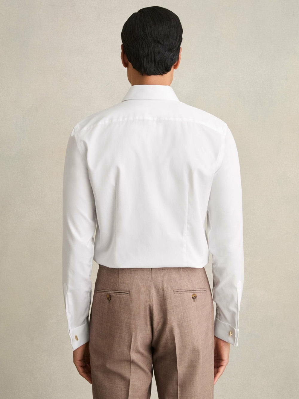 Slim Fit Slim-Fit Cotton-Sateen Shirt White | Mens