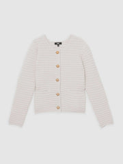 Paige Textured-Knit Cardigan Ivory | Womens