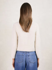 Paige Textured-Knit Cardigan Ivory | Womens
