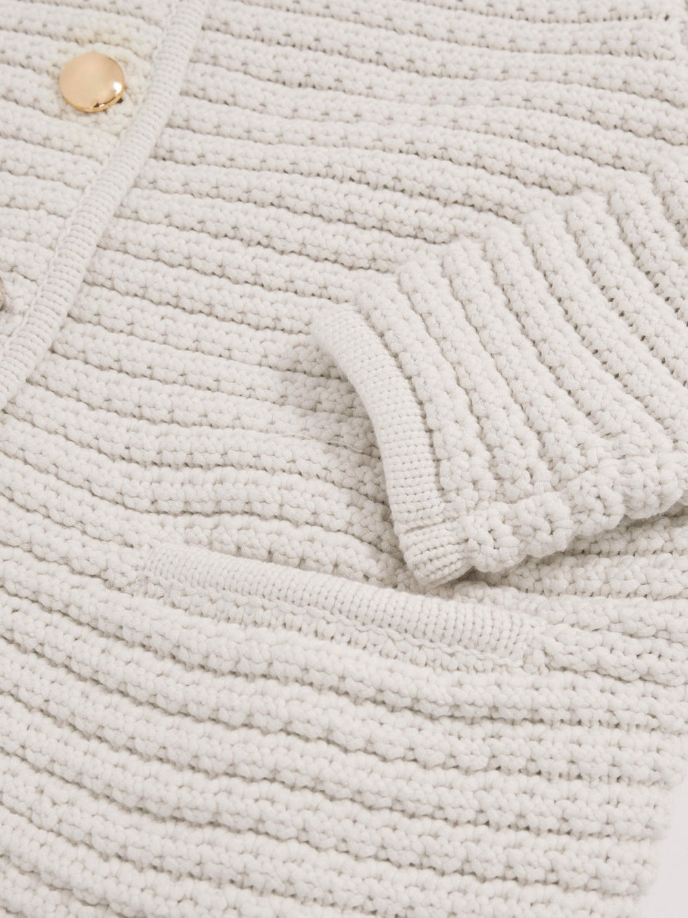 Paige Textured-Knit Cardigan Ivory | Womens