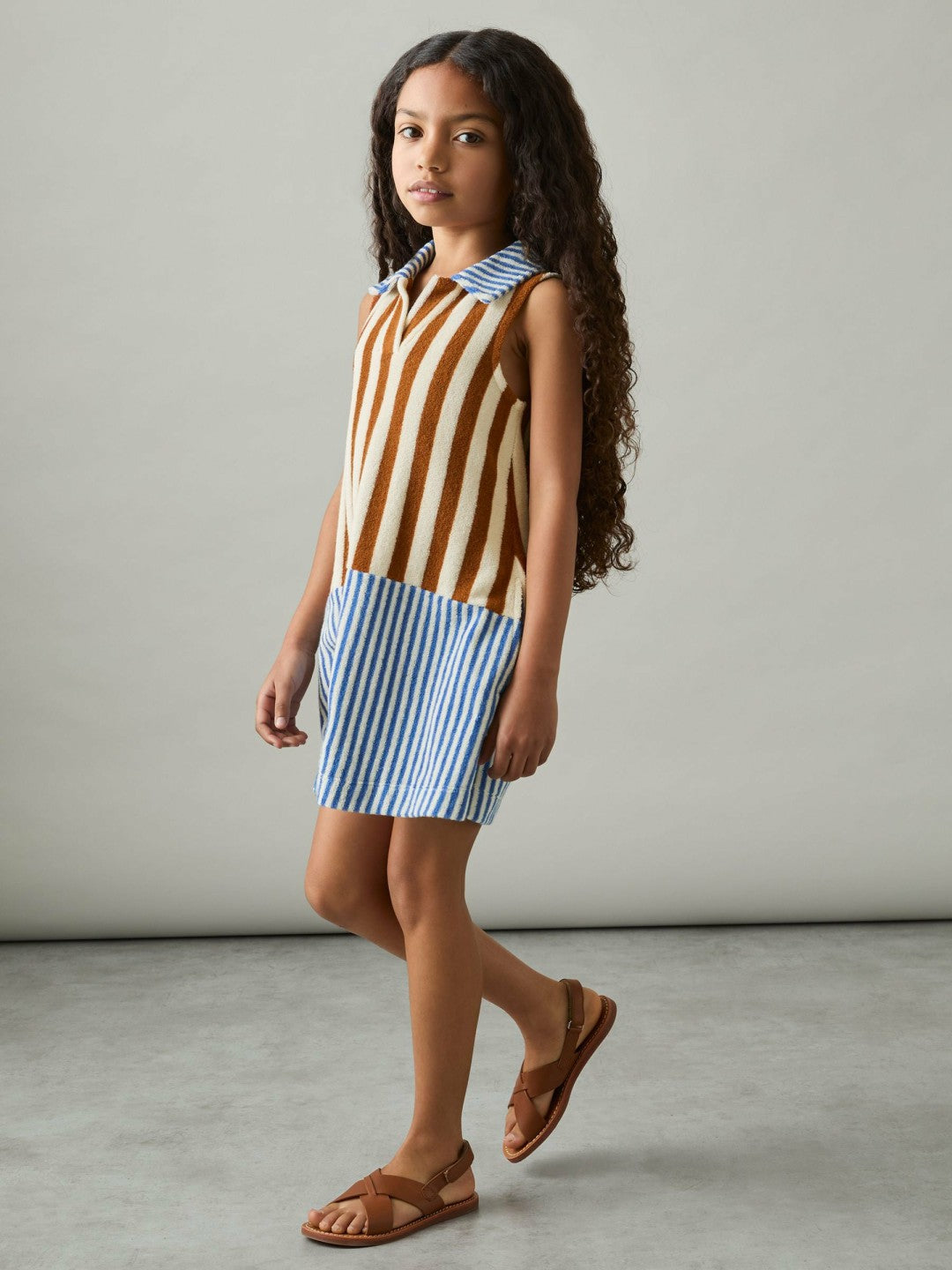 4-9 yrs Towelling Stripe Dress Multi | Children